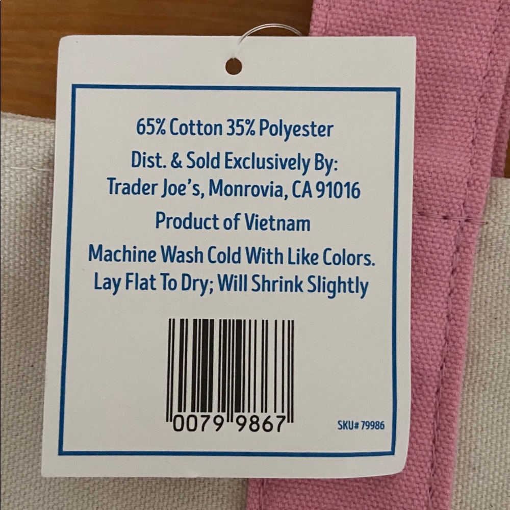 Trader Joe’s Mini Pastel Canvas Tote Bag - Picture 3 of 7